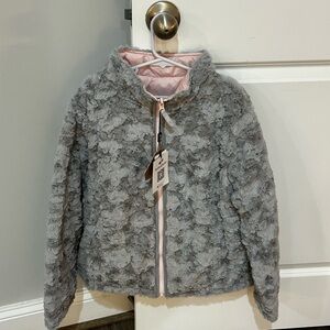 Rokka&Rolla Girls' Reversible Sherpa Fleece Puffer Jacket size 10-12 nwt